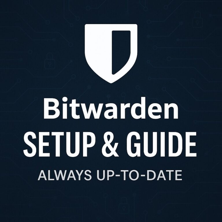 High-resolution image showing Bitwarden guide title with a security-themed background